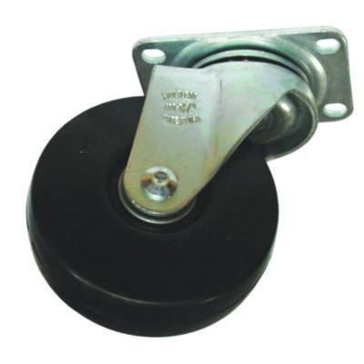 4" Caster For The 3/4" Std Duty Tilt Truck, Rigid Mount Plate, 4" Wheel, Black/Gray