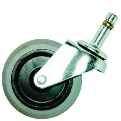 3" Swivel Caster, Grip Ring Stem, 3" Wheel, Black/Gray