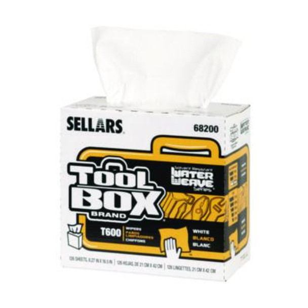 Toolbox Waterweave T600 Wipers, 1-Ply, 8.27 x, 16.5, White, 126 Sheets/Box, 10 Boxes/Carton