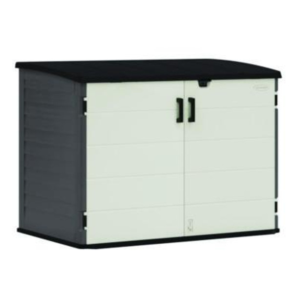 Stow-Away Horizontal Shed, 70 Cu Ft, 5 Ft 10.5" x 3 Ft 8.25" x 4 Ft 4", Peppercorn/Passive/Black