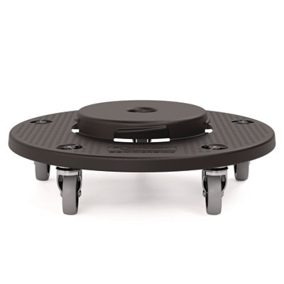 Utility Trash Can Dolly, 350 Lb Capacity, 20.75" x 6.5", Black, 2/Pack