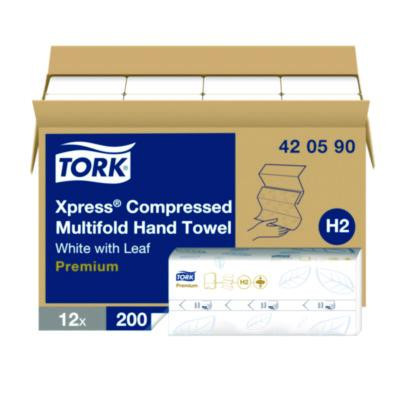 Xpress Compressed Multifold Hand Towels, 1-Ply, 8.3 x 9.45, White, 200/Pack, 12 Packs/Carton