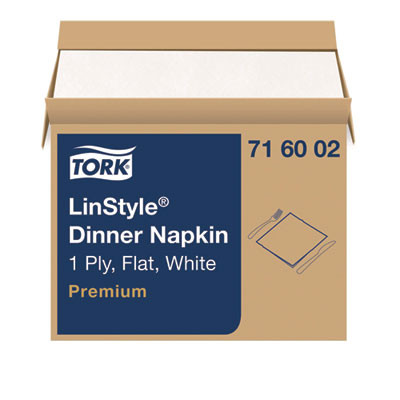 Linstyle Dinner Napkin, 1-Ply, 15 x 16, White, 1,000/Carton