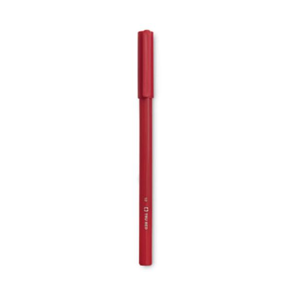 Ballpoint Pen, Stick, Medium 1 Mm, Red Ink, Red Barrel, Dozen