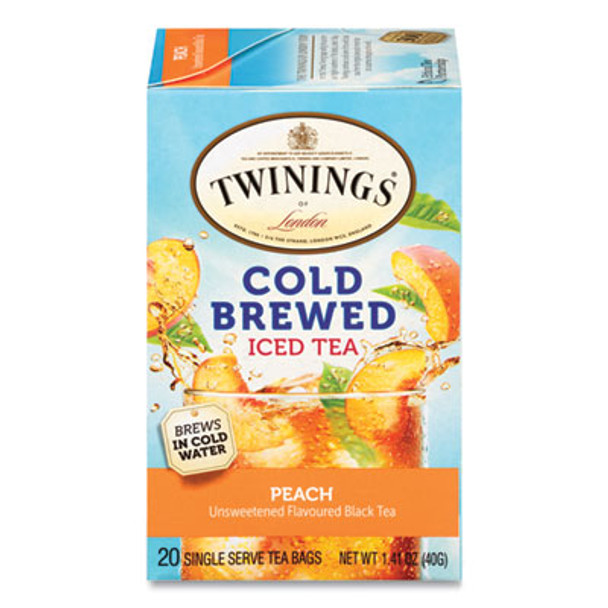 Cold Brew Iced Tea Bags, Peach, 0.07 Oz Tea Bag, 20/Box