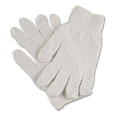 Pro Ctps400/Nlw Series Natural White String Knit Gloves, Reversible, Medium, White, 12 Pairs