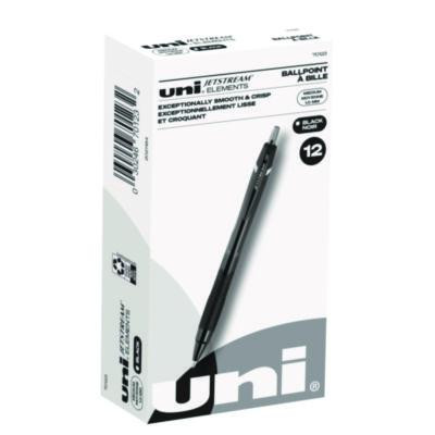 Jetstream Elements Hybrid Gel Pen, Retractable, Medium 1 Mm, Black Ink, Translucent Black/Black Barrel, Dozen