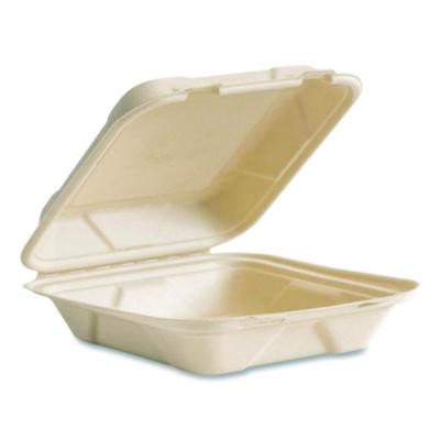 Nourish Molded Fiber Takeout Containers, Compostable, 7.9 x 7.9 x 2.9, White, Sugarcane, 200/Carton