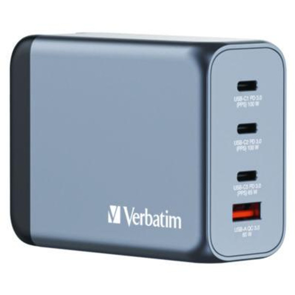 200 W 4-Port Gan Wall Charger, Black/Gray