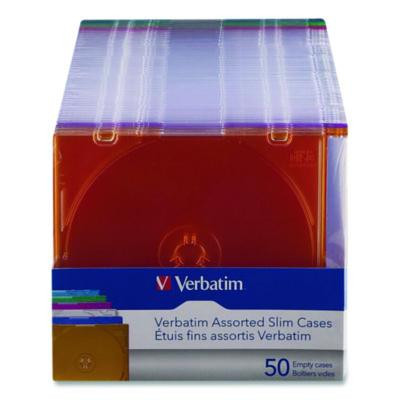 Slim Cases For Cd, Dvd And Blu-Ray, Assorted Colors, 50/Pack