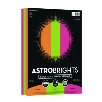 Color Cardstock -"Bright" Assortment, 65 Lb Cover Weight, 8.5 x 11, Assorted, 150/Pack