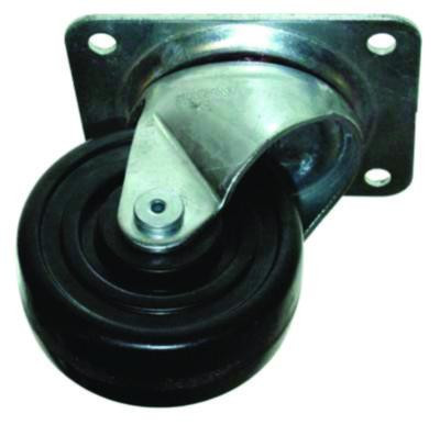 4-Inch Swivel Plate Caster With Hardware, Black