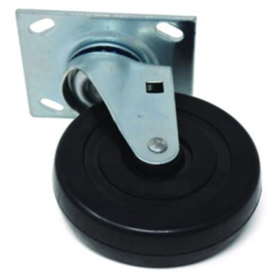 5-Inch Swivel Plate Caster, Black