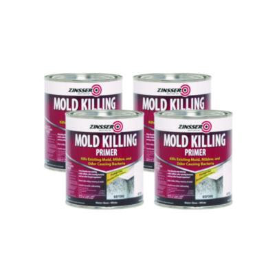 Mold Killing Primer, Flat White, 1 Qt Bucket/Pail, 4/Carton