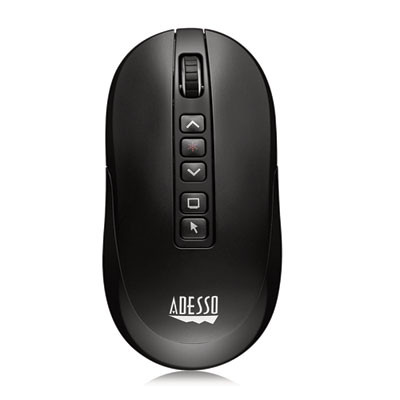 Imouse P40 Wireless Multifunctional Presenter Mouse, 2.4 Ghz Frequency/100 Ft Wireless Range, Left/Right, Black