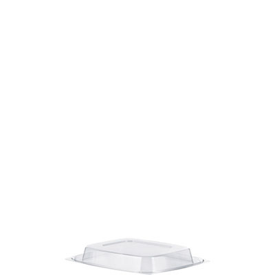 Clearpac Clear Container Lids, Dome, 4.9 x 5.9, Clear, Plastic, 63/Pack, 16 Packs/Carton