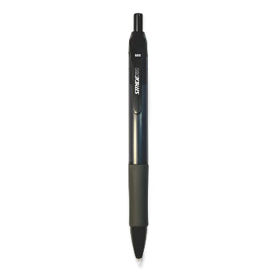 Striderio Gel Pen, Retractable, Medium 0.7 Mm, Black Ink, Translucent Black Barrel, 12/Box