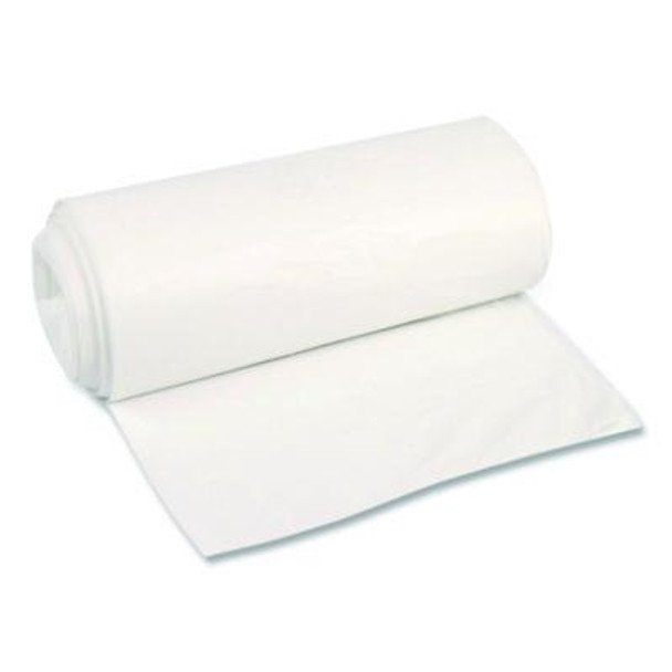 High-Density Can Liners, 45 Gal, 12 Mic, 40 x 48, Natural, Perforated Roll, 250/Carton