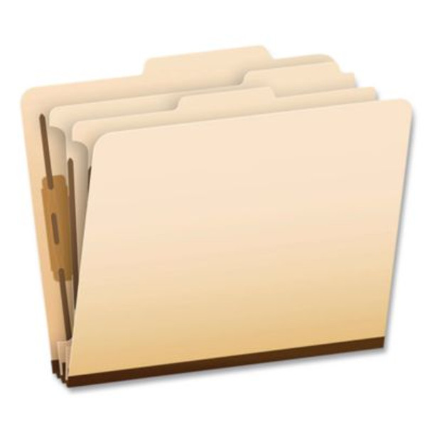 Manila Top Tab Classification Folders, 2/5-Cut Tab, Expands 1.75", 2 Dividers, 6 Fasteners, Letter Size, Manila, 10/Box
