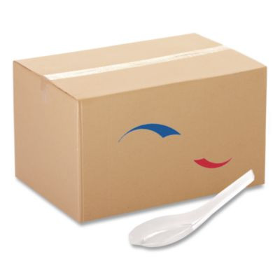 Petites Mini Utensils, Spoon, Plastic, Clear, 200/Carton