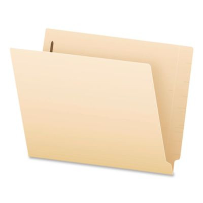 Smartshield End Tab Fastener Folders, Straight Tab, 1 Fastener, Letter Size, Manila, 50/Box