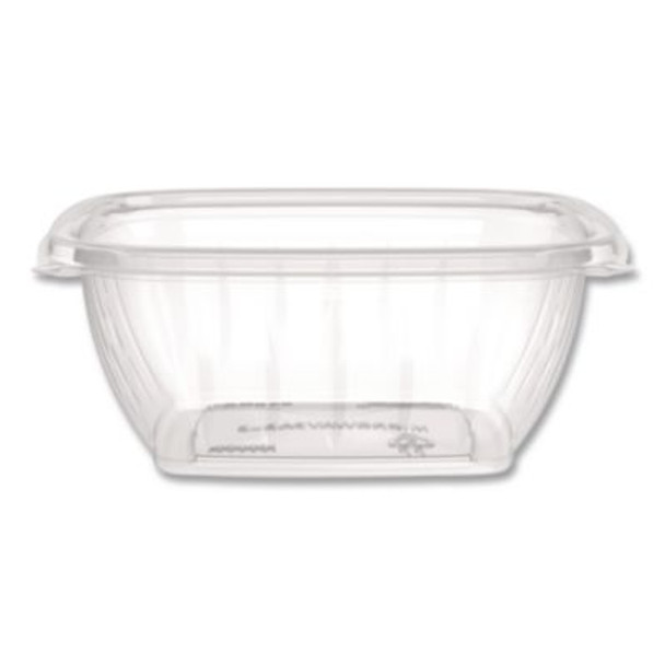 Square Plastic Bowls, 12 Oz, 8.5 x 8.5 x 2.64, Clear, Plastic, 63 Bowls/Sleeve, 8 Sleeves/Carton