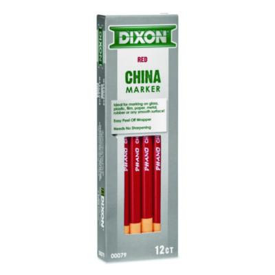 China Marker, 0.37" x 7", Red, 12/Pack