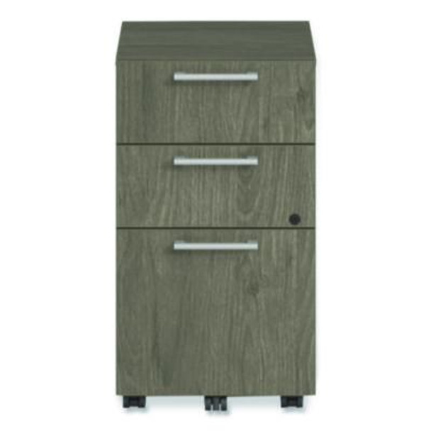 Alera Seville Series Mobile Pedestal, Left/Right, 3-Drawer: Box/Box/File, Legal, Walnut, 15" x 18" x 27"