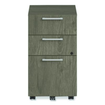 Alera Seville Series Mobile Pedestal, Left/Right, 3-Drawer: Box/Box/File, Legal, Walnut, 15" x 18" x 27"