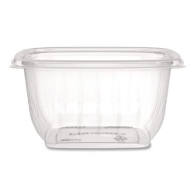 Square Plastic Bowls, 16 Oz, 8.5 x 8.5 x 1.96, Clear, Plastic, 63 Bowls/Sleeve, 8 Sleeves/Carton