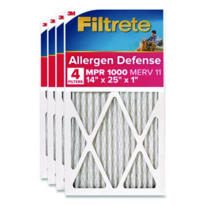 Allergen Defense Air Filter, Merv 11, Mpr 1000, 14 x 25, 4/Carton