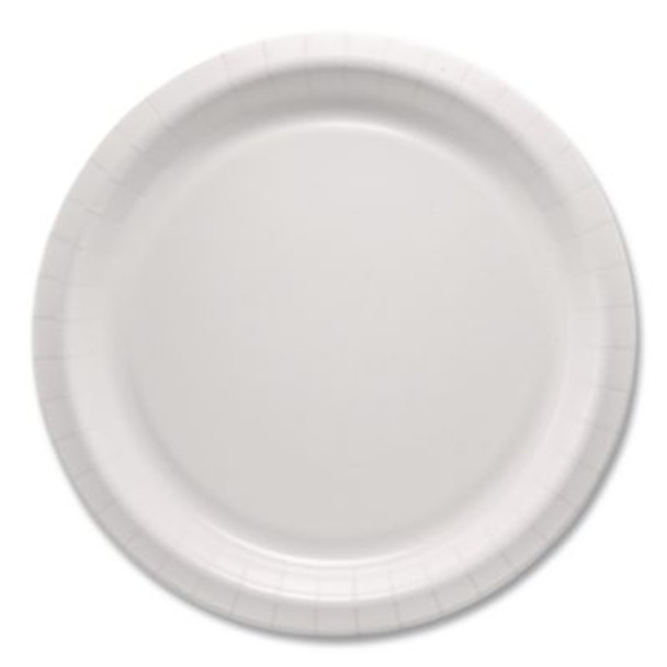 Compostable Paper Dinnerware, Proplanet Seal, Plate, 10" Dia, White, 500/Carton