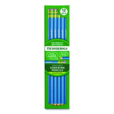 Erasable Colored Pencils, 2.6 Mm, 2B (#2), Blue Lead, Blue Barrel, 12/Pack