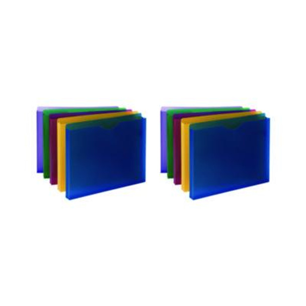 Moisture-Resistant File Pockets, 1" Expansion, Letter Size, Assorted Colors, 10/Pack