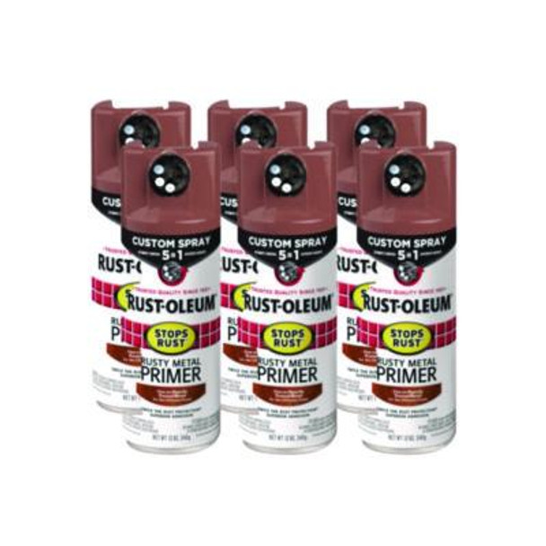 Stops Rust 5-In-1 Spray Paint, Rusty Metal, 12 Oz Aerosol Can, 6/Carton