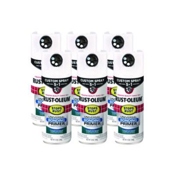 Stops Rust 5-In-1 Spray Paint, White, 12 Oz Aerosol Can, 6/Carton