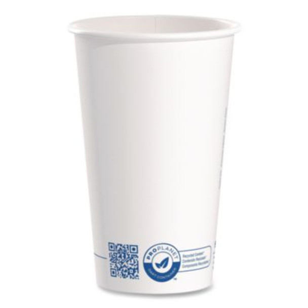 Recycled Content Pcf Paper Hot Cups, Proplanet Seal, 16 Oz, White/Blue, 1,000/Carton