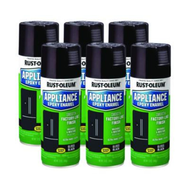Specialty Appliance Epoxy Spray Paint, Gloss Black, 12 Oz Aerosol Can, 6/Carton