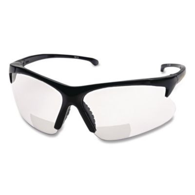 V60 30-06* Rx Safety Eyewear 3011719, 2.5+ Diopter, Black Half Frame, Clear Dual Lens