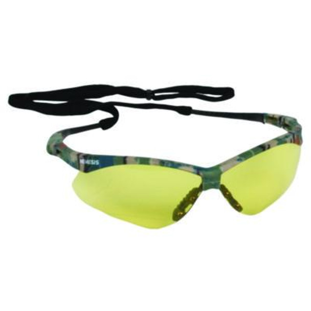 Nemesis Safety Glasses, Anti-Fog, Camouflage Nylon Frame, Yellow Polycarbonate Lens, 12/Carton