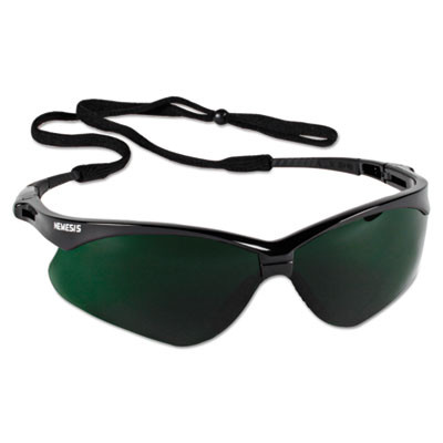 Nemesis Safety Glasses, Black Half Frame, Green Shade 5 Vlt Dual Lens