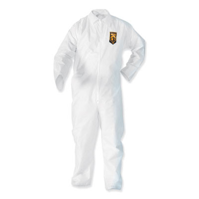 A35 Liquid And Particle Protection Coveralls, Zipper Front, Elastic Wrists And Ankles, 3x-Large, White, 25/Carton