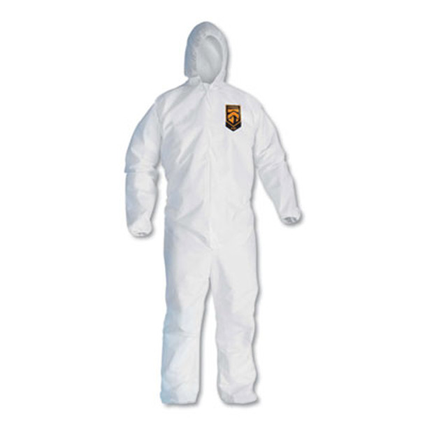 A30 Elastic Back And Cuff Hooded Coveralls, Medium, White, 25/Carton