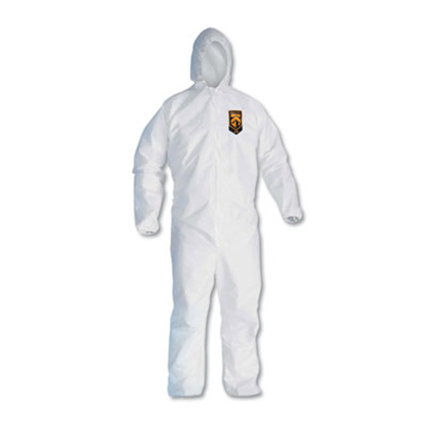 A20 Elastic Back, Cuff And Ankle Hooded Coveralls, Zip, X-Large, White, 24/Carton