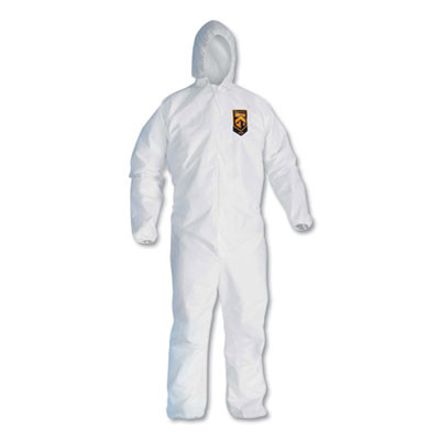 A20 Breathable Particle Protection Coveralls, Zip Closure, Hood, Elastic Back, Wrists And Ankles, 3X-Large, White