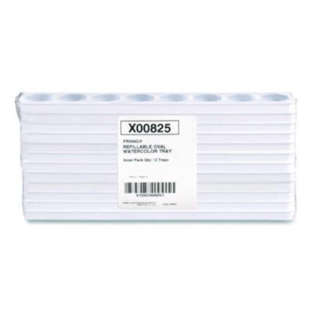 Refillable Oval Watercolor Tray, White, 12/Pack