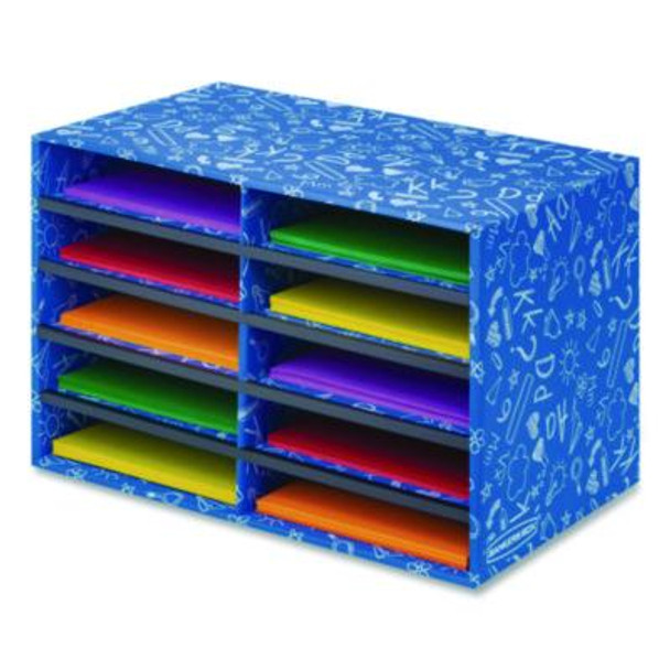 Classroom Collection Literature Sorter, 10 Sections, 19.5 x 12.27, Blue