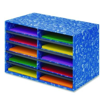 Classroom Collection Literature Sorter, 10 Sections, 19.5 x 12.27, Blue