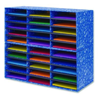 Classroom Collection Literature Sorter, 30 Sections, 28.5 x 12.37, Blue, 2/Carton