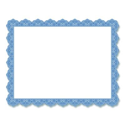 Award Certificates, 8.5 x 11, White With Braided Blue Border, 25/Pack